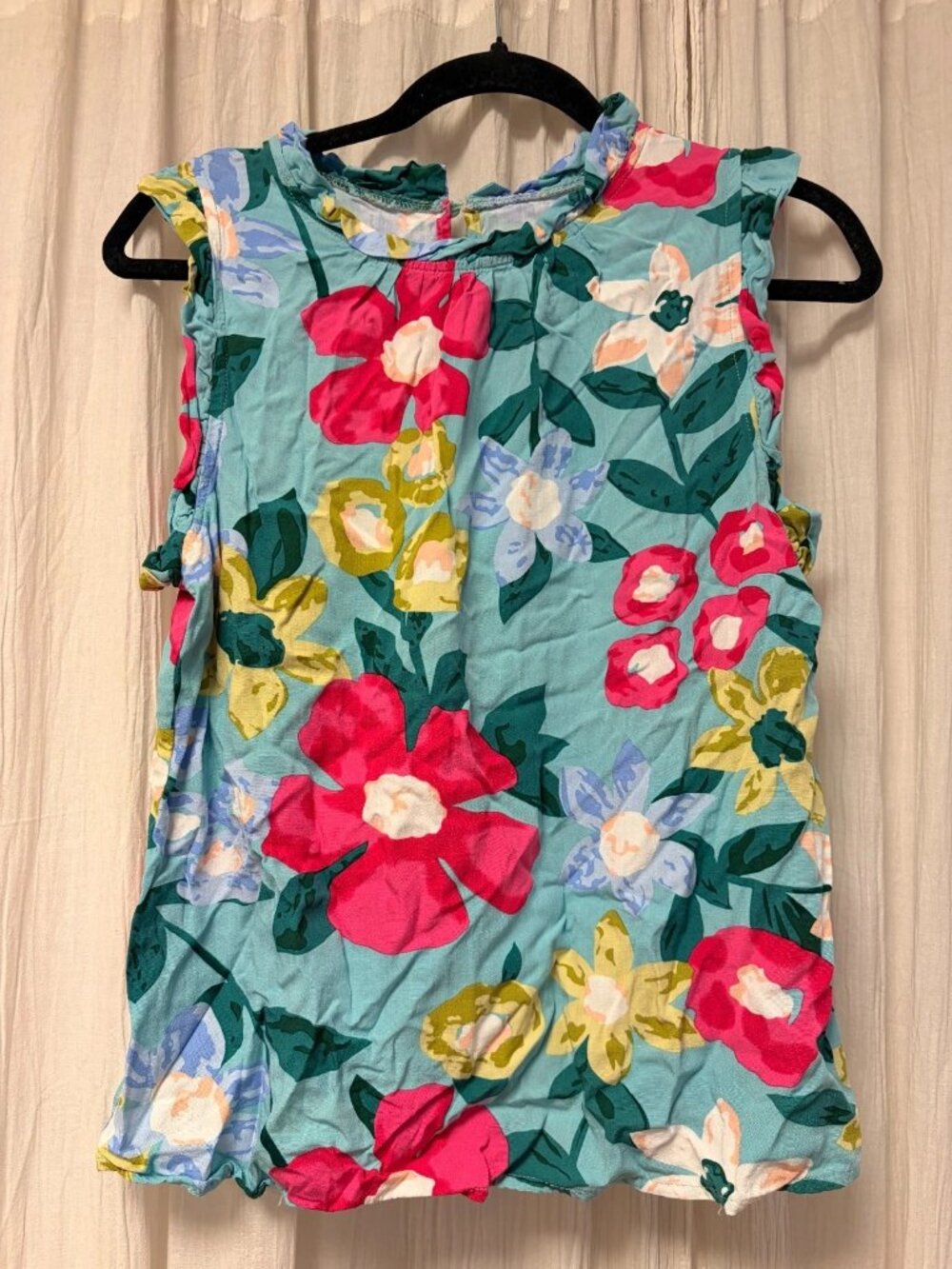 Floral Print Ruffle Trim Top - Picture 1 of 3